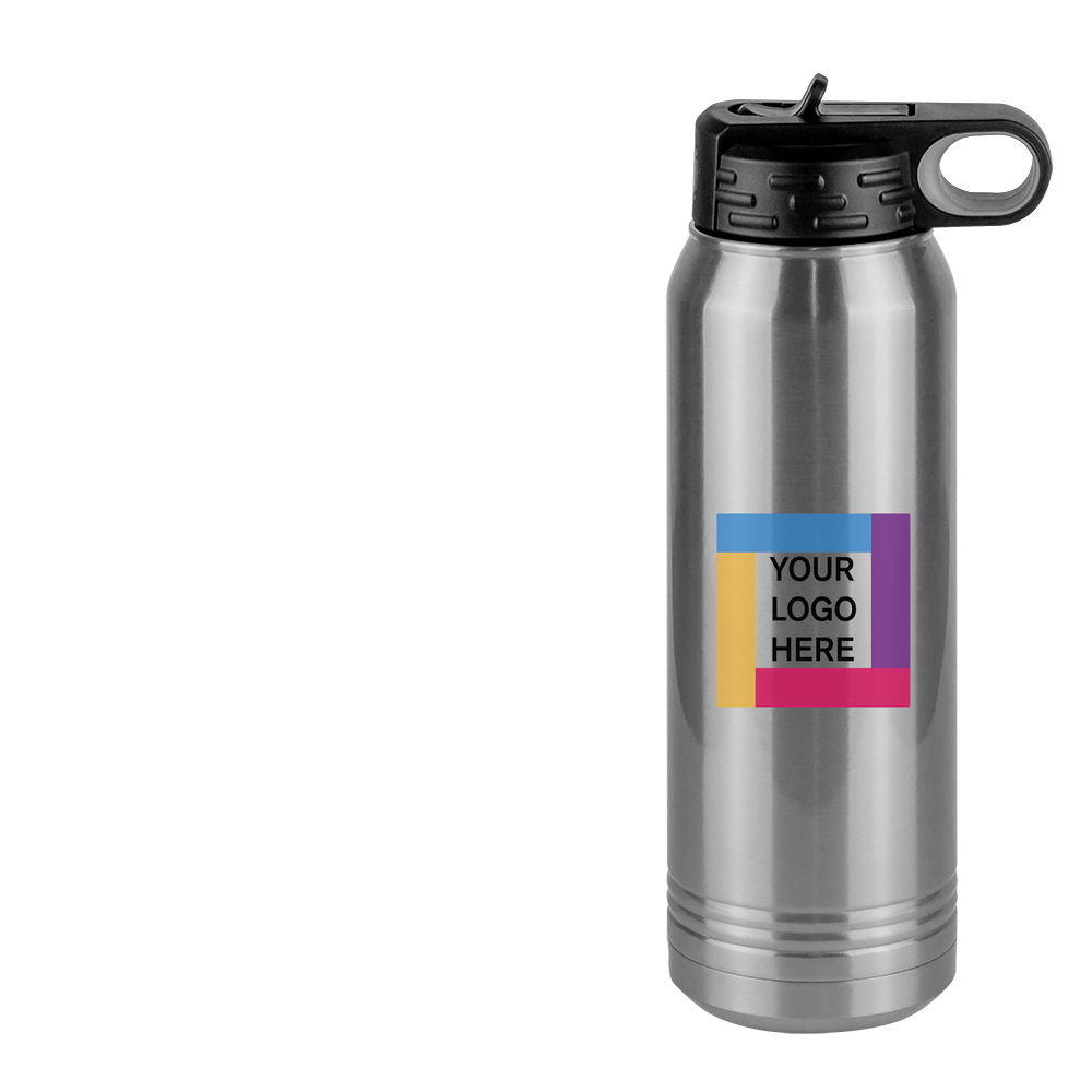 Upload Your Logo Water Bottle (30 oz) - Square Logo - Design View