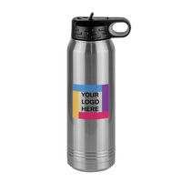 Thumbnail for Upload Your Logo Water Bottle (30 oz) - Square Logo - Right View