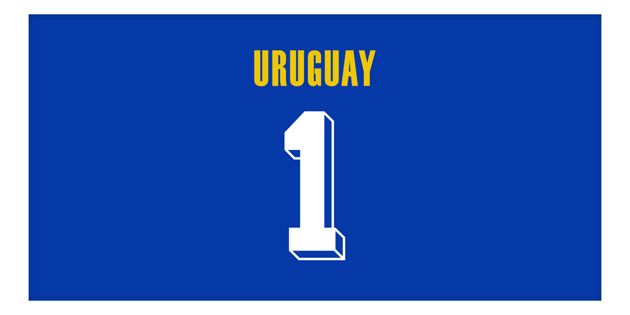 Personalized Uruguay Jersey Number Beach Towel - Blue - Front View