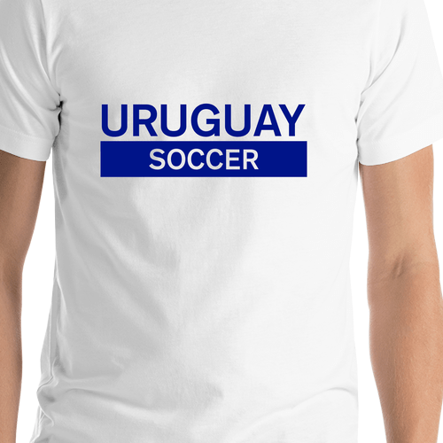 Uruguay Soccer T-Shirt - White - Shirt Close-Up View