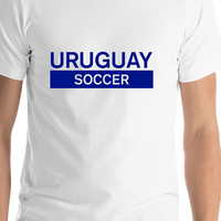 Thumbnail for Uruguay Soccer T-Shirt - White - Shirt Close-Up View
