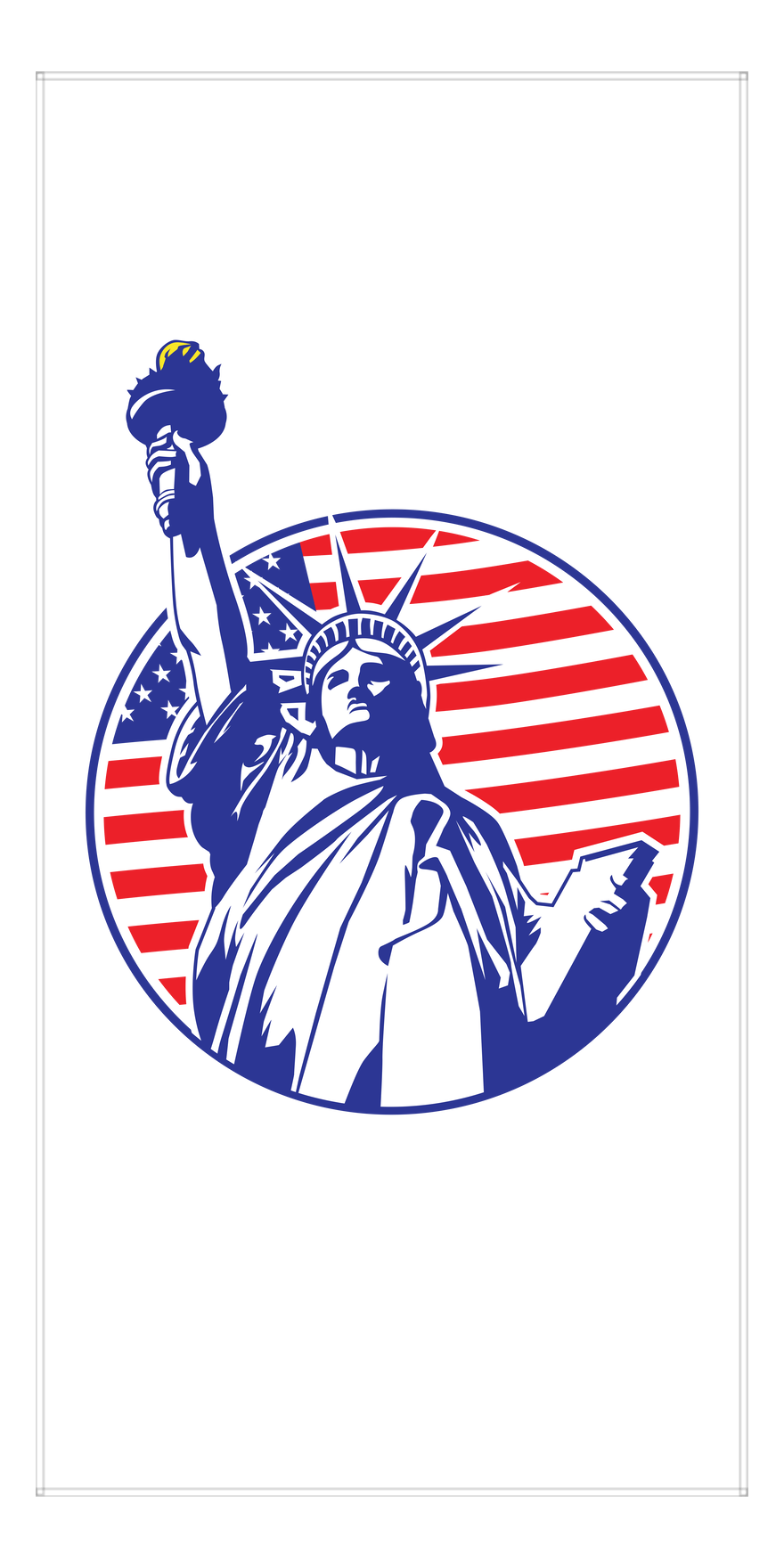 USA Beach Towel - Statue of Liberty - Front View
