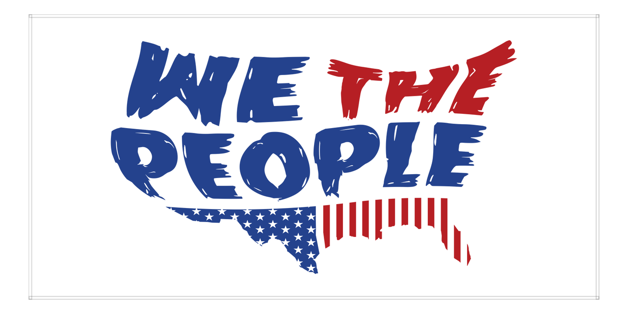 USA Beach Towel - We The People - Map - Front View