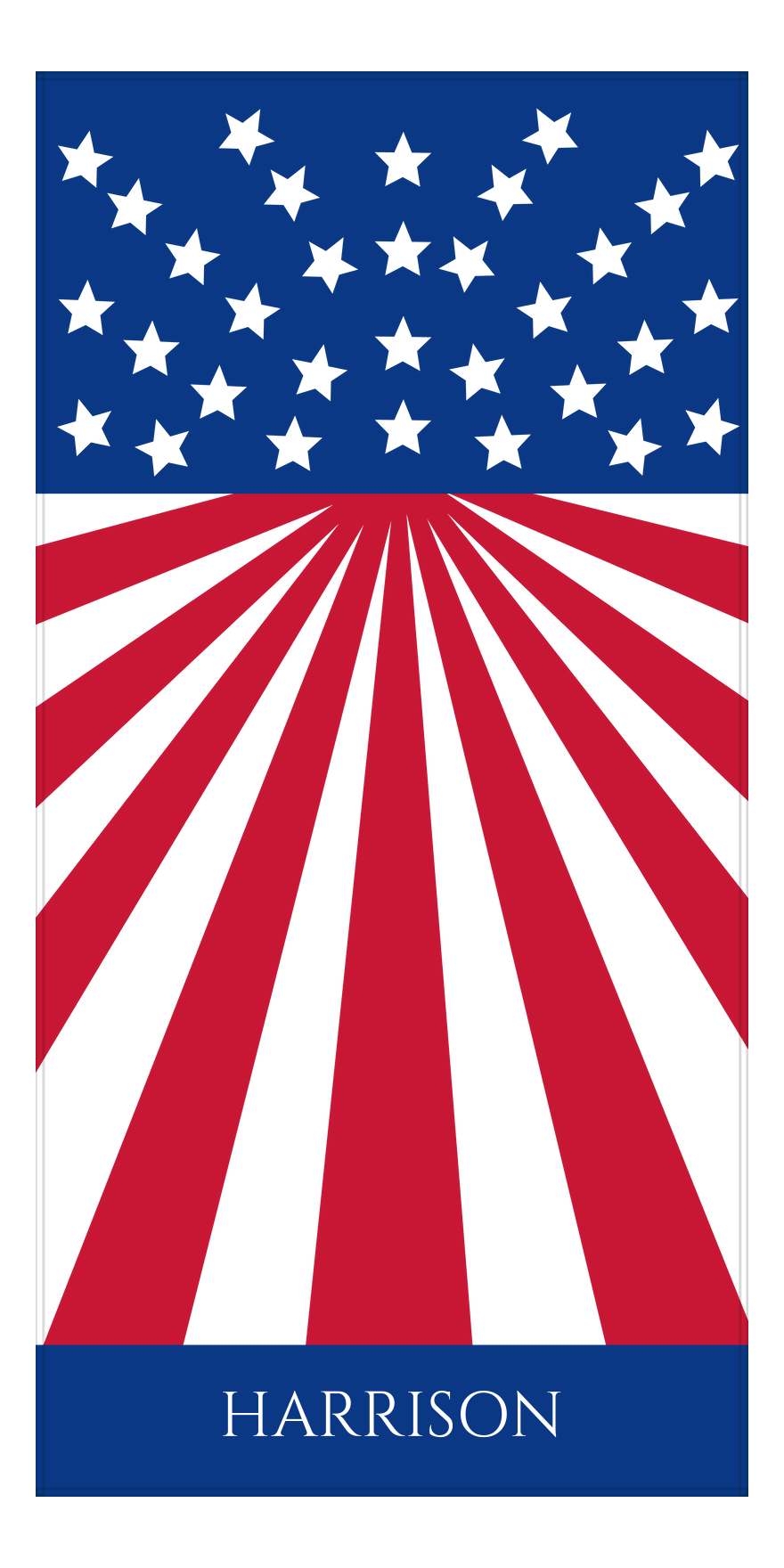 Personalized USA Flag Beach Towel - Rays - Front View