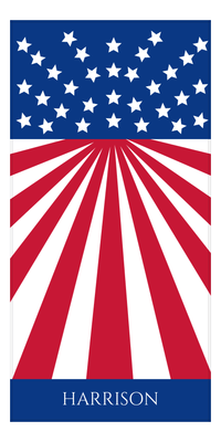 Thumbnail for Personalized USA Flag Beach Towel - Rays - Front View