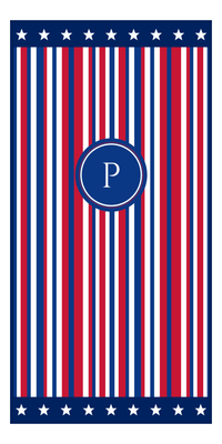 Thumbnail for Personalized USA Flag Beach Towel - Repeating Stripes - Front View