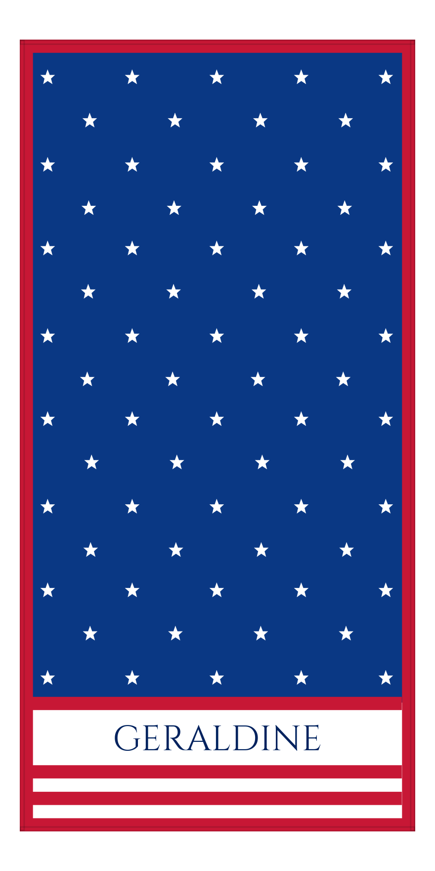 Personalized USA Flag Beach Towel - Night Stars - Front View