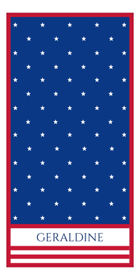 Thumbnail for Personalized USA Flag Beach Towel - Night Stars - Front View