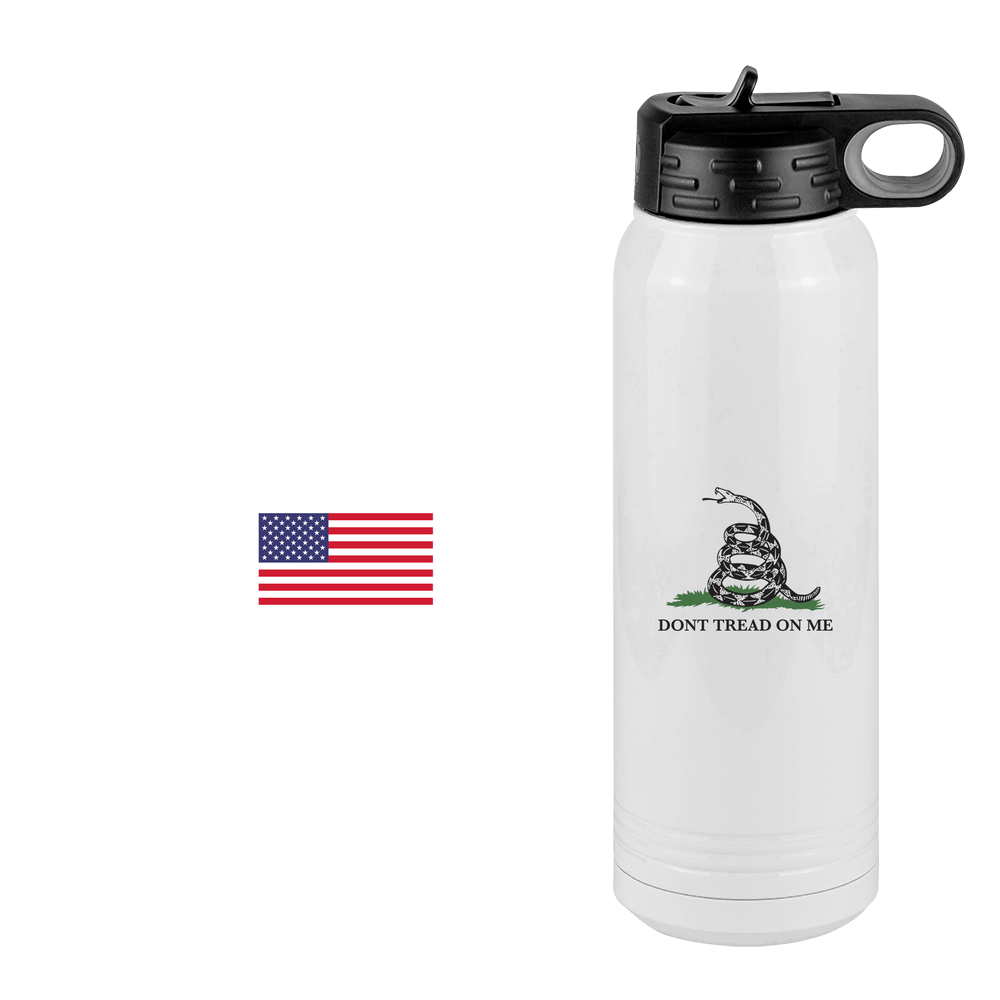 Personalized USA Flag Water Bottle (30 oz) - Gadsden Flag - Don't Tread On Me - Design View