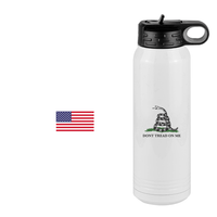 Thumbnail for Personalized USA Flag Water Bottle (30 oz) - Gadsden Flag - Don't Tread On Me - Design View
