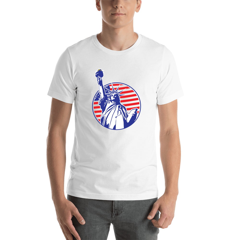 USA T-Shirt - White - Statue of Liberty - Shirt View