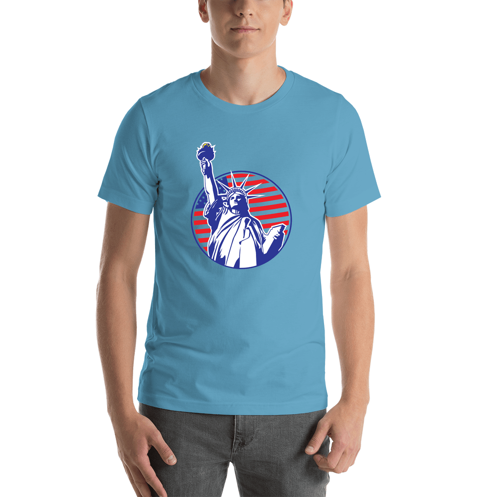 USA T-Shirt - Blue - Statue of Liberty - Shirt View