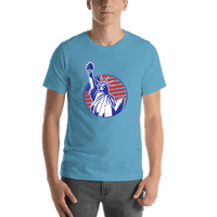 Thumbnail for USA T-Shirt - Blue - Statue of Liberty - Shirt View