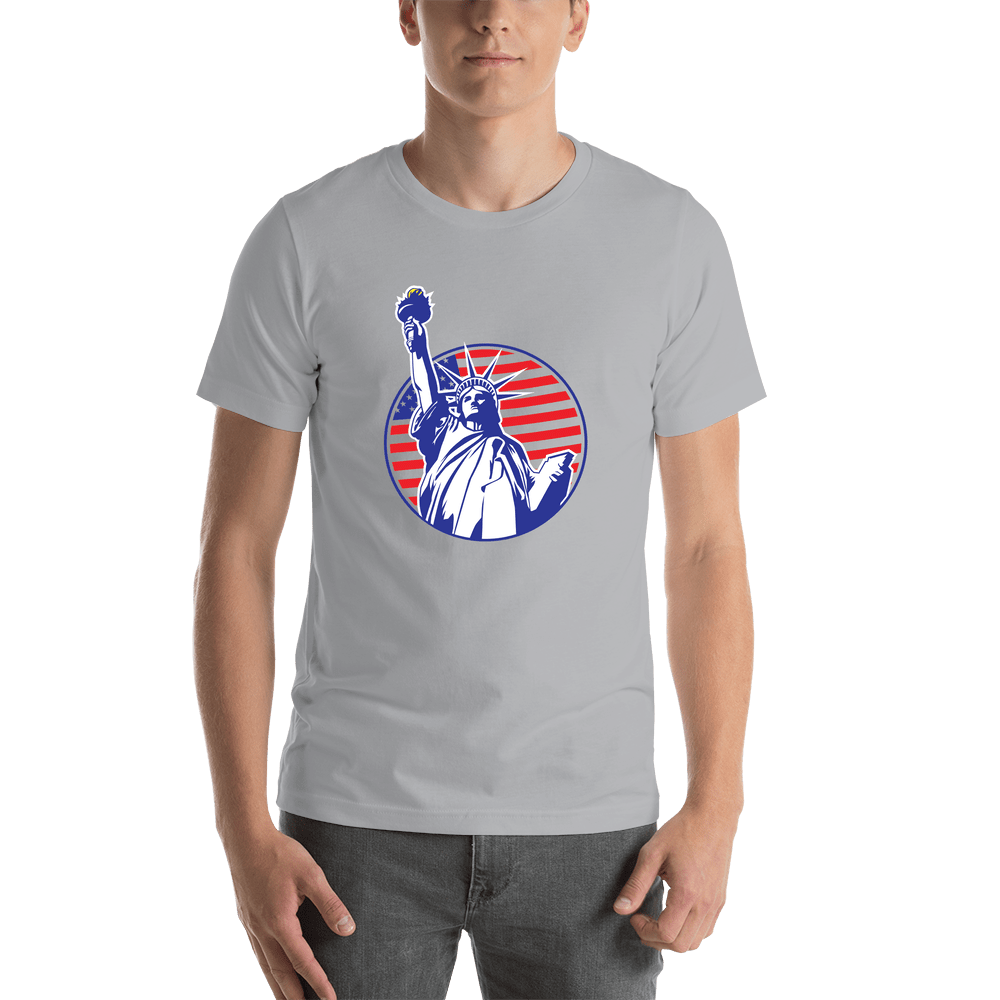USA T-Shirt - Grey - Statue of Liberty - Shirt View