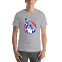 Thumbnail for USA T-Shirt - Grey - Statue of Liberty - Shirt View