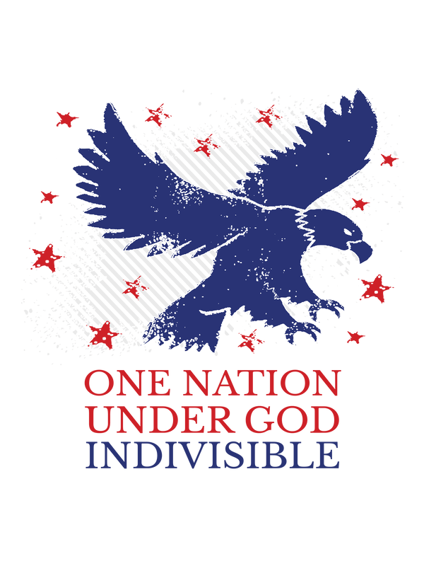 USA T-Shirt - White - One Nation Under God - Decorate View