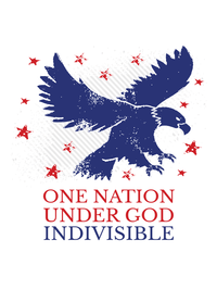 Thumbnail for USA T-Shirt - White - One Nation Under God - Decorate View