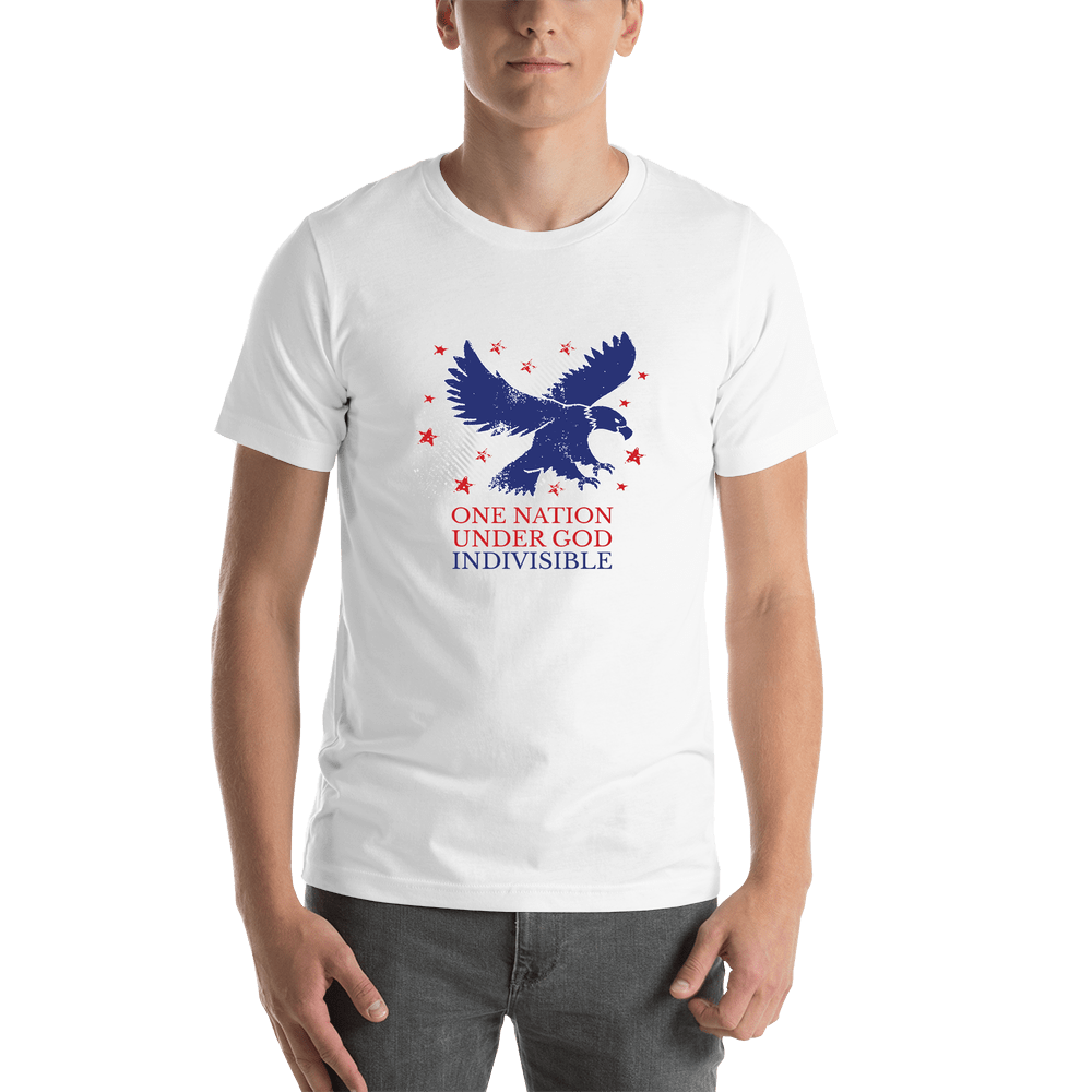 USA T-Shirt - White - One Nation Under God - Shirt View