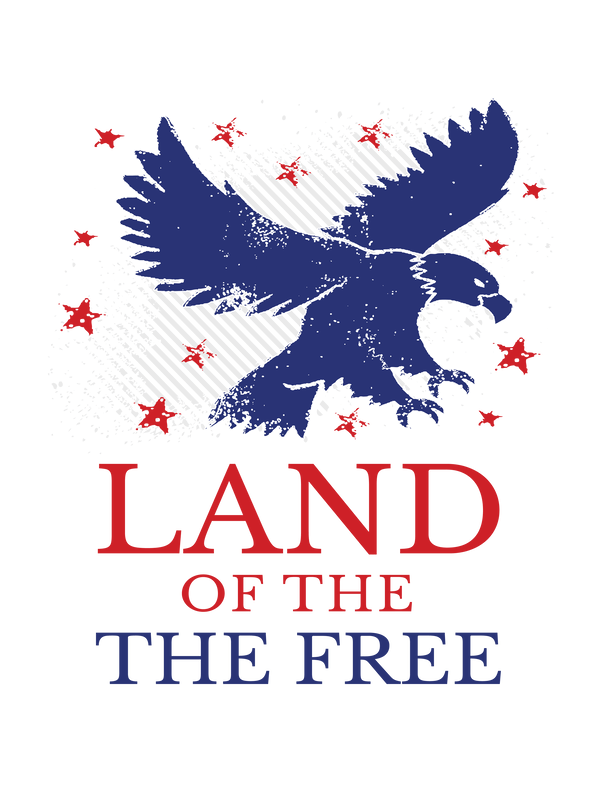 USA T-Shirt - White - Land of the Free - Decorate View