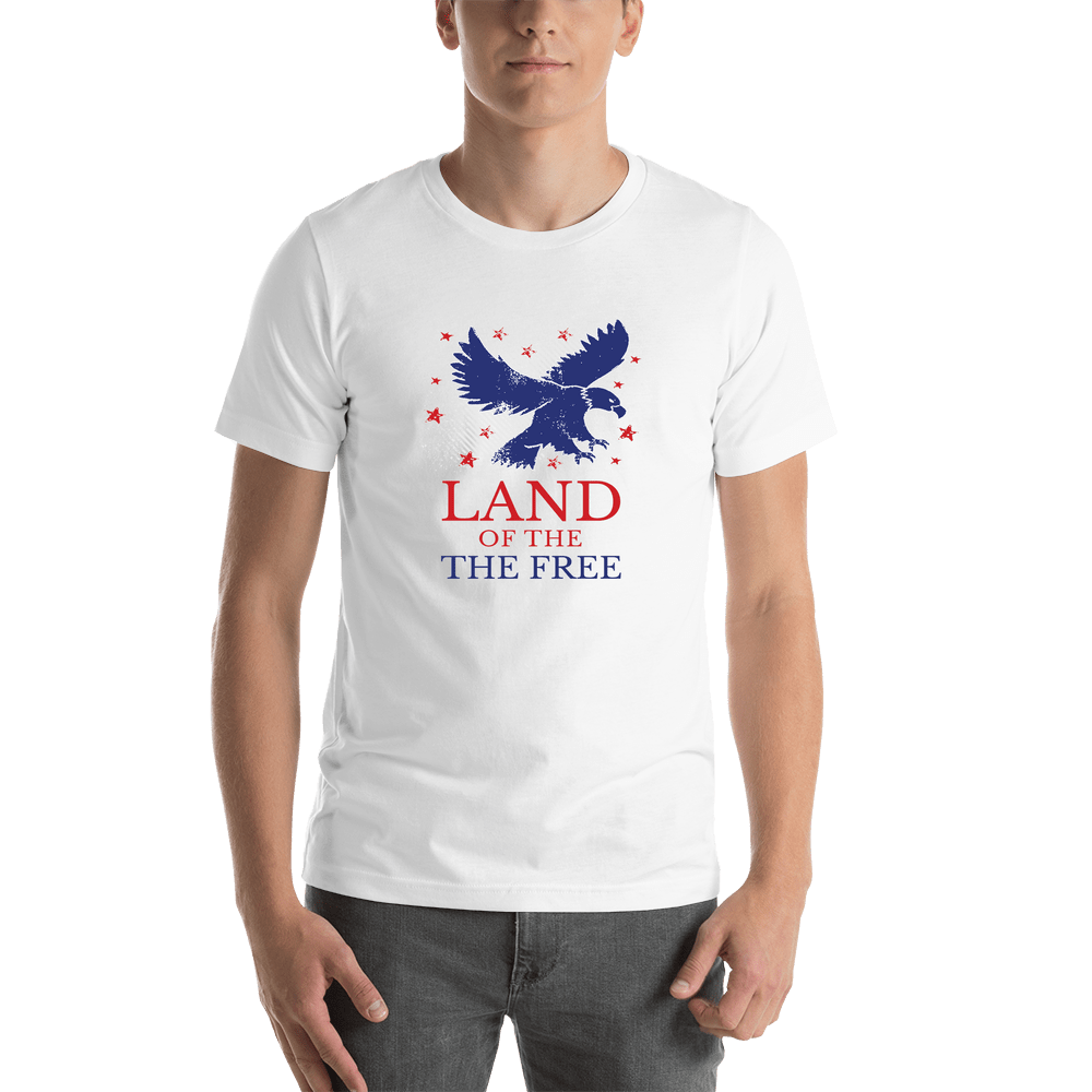 USA T-Shirt - White - Land of the Free - Shirt View