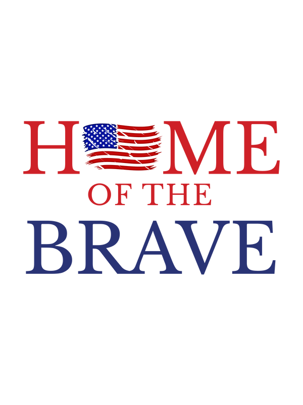 USA T-Shirt - White - Home of the Brave - Decorate View