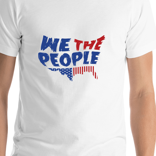 USA T-Shirt - White - We The People - Map - Shirt Close-Up View