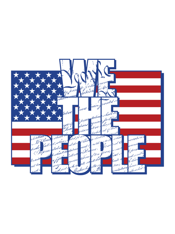 USA T-Shirt - White - We The People - Flag - Decorate View