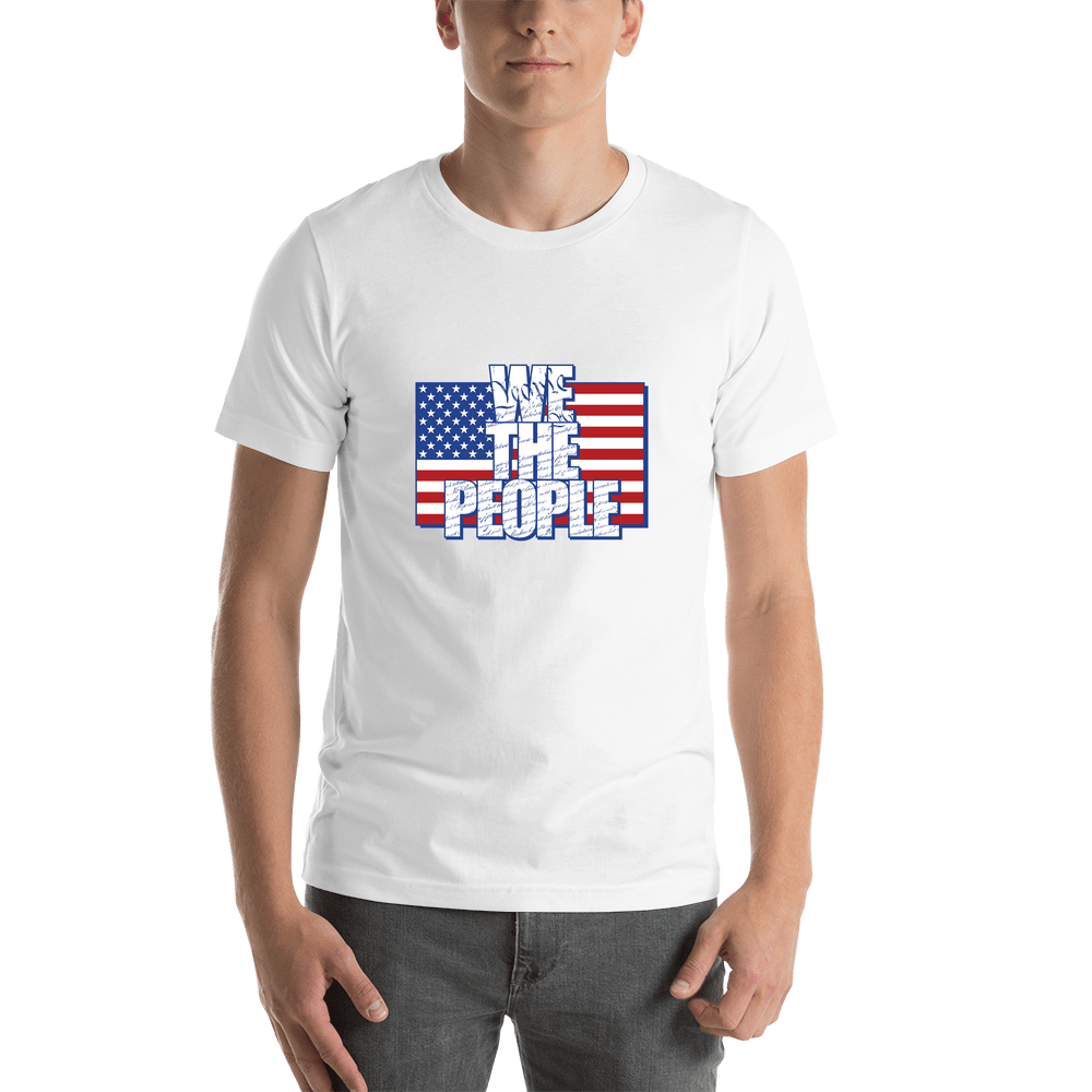 USA T-Shirt - White - We The People - Flag - Shirt View