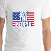 Thumbnail for USA T-Shirt - White - We The People - Flag - Shirt Close-Up View