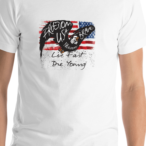 USA T-Shirt - White - Eagle - Shirt Close-Up View