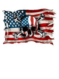 Thumbnail for USA T-Shirt - White - Skull Flag - Decorate View
