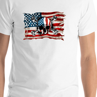 Thumbnail for USA T-Shirt - White - Skull Flag - Shirt Close-Up View