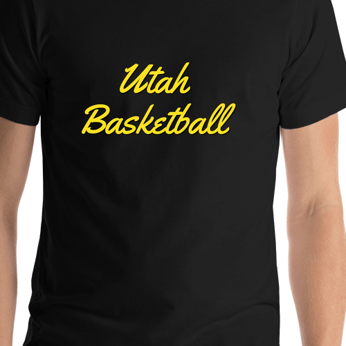 Personalized Utah Basketball T-Shirt - Black - Shirt Close-Up View