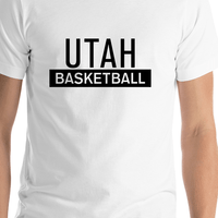Thumbnail for Utah Basketball T-Shirt - White - Shirt Close-Up View