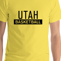 Thumbnail for Utah Basketball T-Shirt - Yellow - Shirt Close-Up View