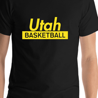 Thumbnail for Utah Basketball T-Shirt - Black - Shirt Close-Up View