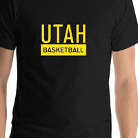 Thumbnail for Utah Basketball T-Shirt - Black - Shirt Close-Up View