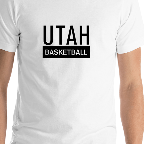 Utah Basketball T-Shirt - White - Shirt Close-Up View