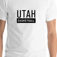 Thumbnail for Utah Basketball T-Shirt - White - Shirt Close-Up View