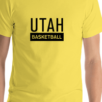 Thumbnail for Utah Basketball T-Shirt - Yellow - Shirt Close-Up View