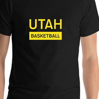 Thumbnail for Utah Basketball T-Shirt - Black - Shirt Close-Up View