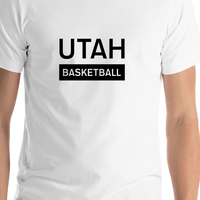 Thumbnail for Utah Basketball T-Shirt - White - Shirt Close-Up View