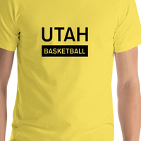 Thumbnail for Utah Basketball T-Shirt - Yellow - Shirt Close-Up View
