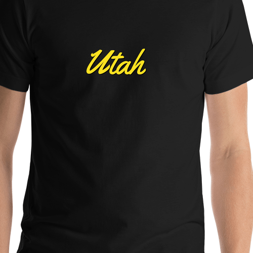 Personalized Utah T-Shirt - Black - Shirt Close-Up View