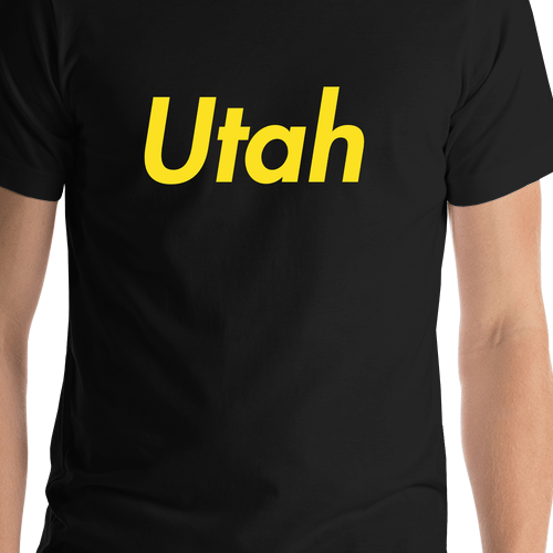 Personalized Utah T-Shirt - Black - Shirt Close-Up View