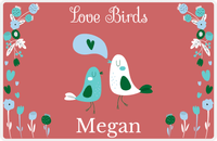 Thumbnail for Personalized Valentines Day Placemat IV - Love Birds - Red Background -  View