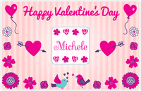 Thumbnail for Personalized Valentines Day Placemat V - Heart Balloons - Pink Background -  View