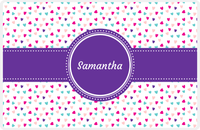 Thumbnail for Personalized Valentines Day Placemat VI - Little Hearts - Circle Ribbon Nameplate -  View