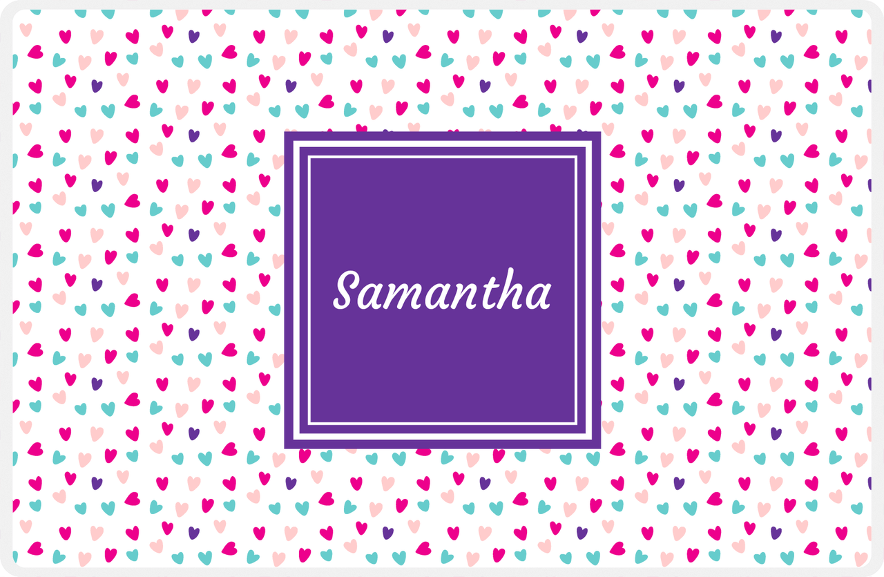 Personalized Valentines Day Placemat VI - Little Hearts - Square Nameplate -  View
