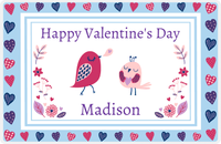 Thumbnail for Personalized Valentines Day Placemat VIII - Heart's Edge - Blue Background -  View